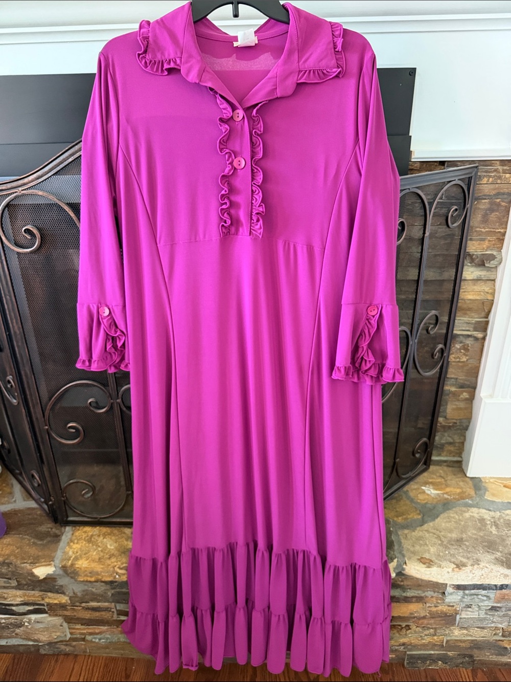 Zadie B’s Ruffled Fuchsia Maxi Dress